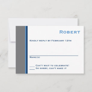 Modern Star Bar Mitzvah Response Card