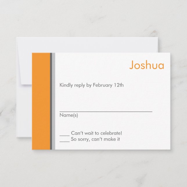 Modern Star Bar Mitzvah Response Card (Front)