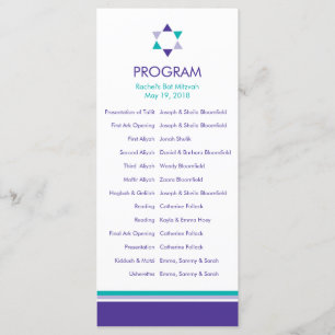 Modern Star Bat Mitzvah Program Programme