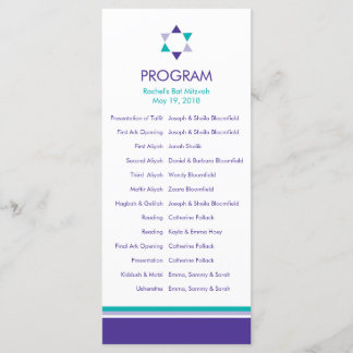 Modern Star Bat Mitzvah Program Programme