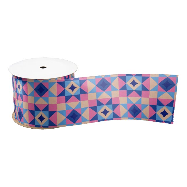 Modern Star Block Quilt Satin Ribbon (Spool)