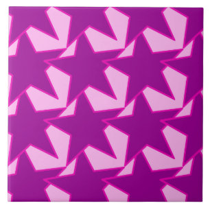 Modern Star Geometric - amethyst purple and pink Tile