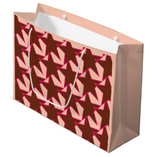 Modern Star Geometric - chocolate and peach Large Gift Bag