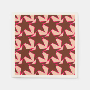Modern Star Geometric - chocolate and peach Napkin