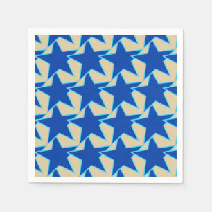 Modern Star Geometric - cobalt blue and taupe Napkin
