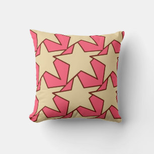 Modern Star Geometric - coral and beige Cushion