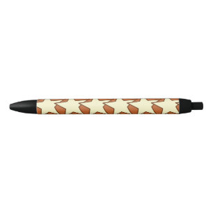 Modern Star Geometric - cream and camel tan Black Ink Pen