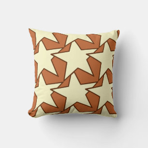 Modern Star Geometric - cream and camel tan Cushion