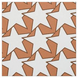 Modern Star Geometric - cream and camel tan Fabric