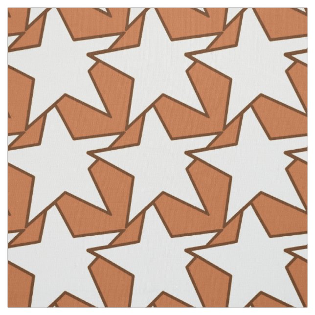 Modern Star Geometric - cream and camel tan Fabric (Swatch)