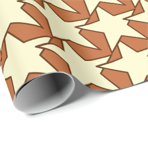 Modern Star Geometric - cream and camel tan Wrapping Paper