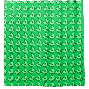 Modern Star Geometric - emerald and mint green Shower Curtain