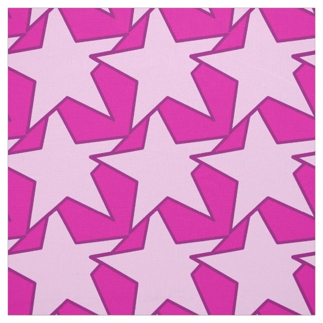 Modern Star Geometric - Fuchsia and ice pink Fabric (Swatch)