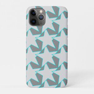 Modern Star Geometric - grey and turquoise iPhone 11 Pro Case
