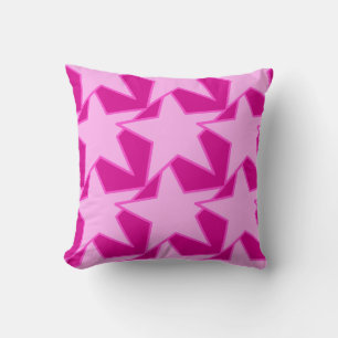 Modern Star Geometric - pale pink and fuchsia Cushion