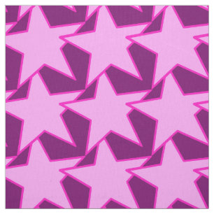 Modern Star Geometric - pink and amethyst purple Fabric