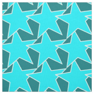 Modern Star Geometric - turquoise and teal Fabric