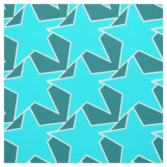 Modern Star Geometric - turquoise and teal Fabric (Swatch)