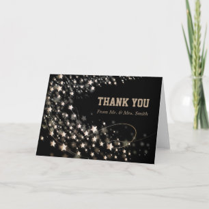 Modern Star Glitter Confetti Sparkles Thank You Card