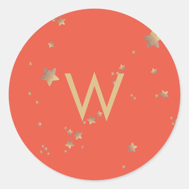 Modern Star Green Cherry Red Christmas Happy Classic Round Sticker (Front)