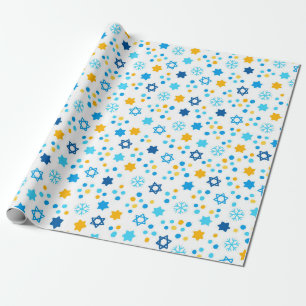 Modern Star of David Hanukkah Wrapping Paper