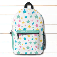 Modern Star Pattern Pink Mint Personalised Name