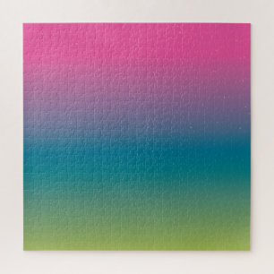 Modern Star Sky Gradient Rainbow Colourful Pink Jigsaw Puzzle