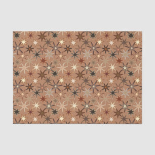 Modern Starburst Print, Coffee Brown and Beige Tissue Paper