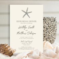 Modern Starfish Beach Ocean Rehearsal Dinner