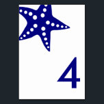Modern Starfish Wedding Table Number Card, Navy<br><div class="desc">Simple. Modern. Elegant Starfish Table Number Cards to help your guests find their seats.  Please customise with the numbers you need,  and add to your cart one card at a time.  Cards coordinate with my modern starfish wedding suite.</div>