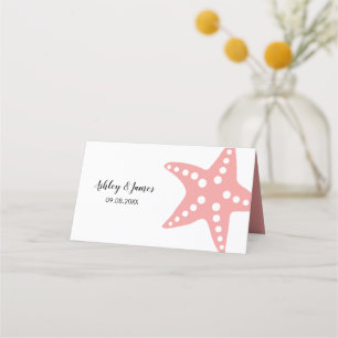 Modern Starfish Wedding Table Number Place Card