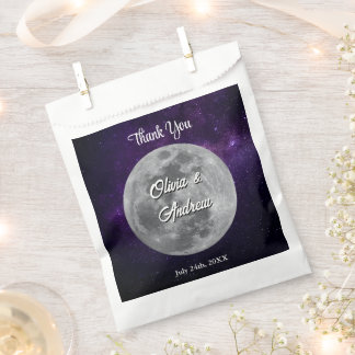 Modern Starry Night Full Monn Wedding Thank You Favour Bags