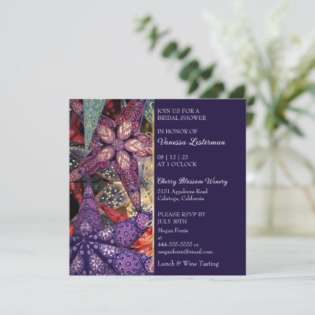 Modern Stars Bridal Shower Invitation (Standing Front)