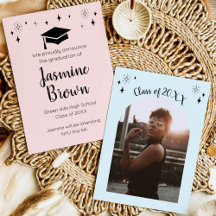 Modern Stars High School Graduation Announcement