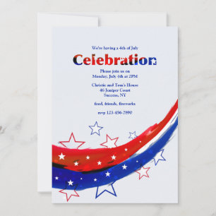 Modern Stars July 4th  Invitation