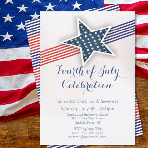 Modern Stars & Stripes 4th of July Invitation