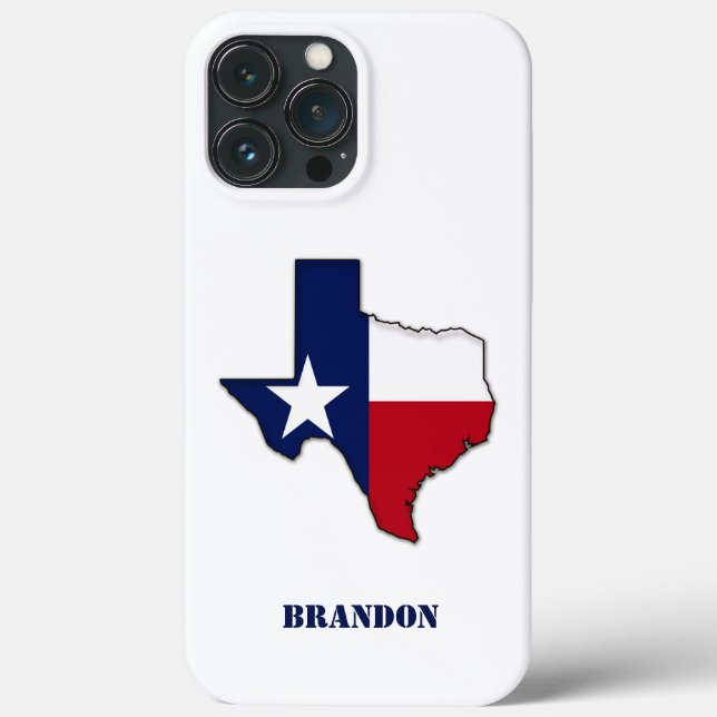 Modern State Outline Texas Flag Case-Mate iPhone Case (Back)