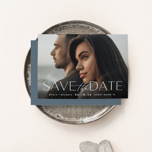 Modern Statement Horizontal Photo Save The Date