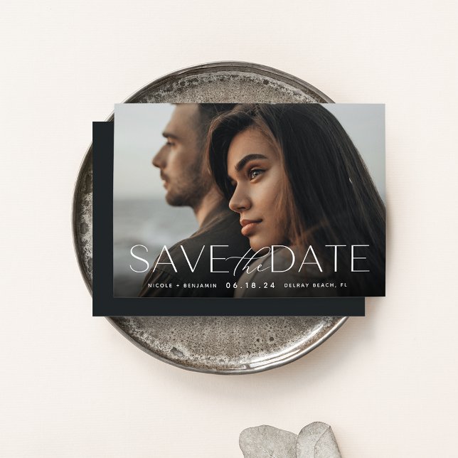 Modern Statement | Horizontal Photo Save The Date (Creator Uploaded)