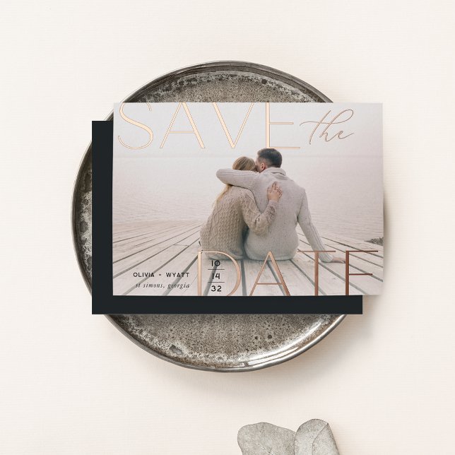 Modern Statement | Horizontal Photo Save The Date (Creator Uploaded)