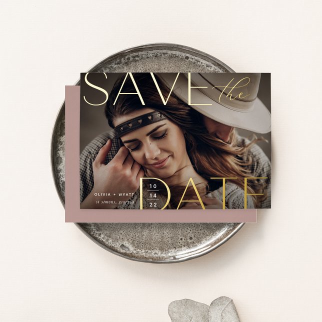 Modern Statement | Horizontal Photo Save The Date (Creator Uploaded)