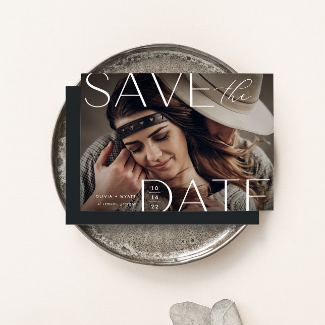 Modern Statement | Horizontal Photo Save The Date (Creator Uploaded)
