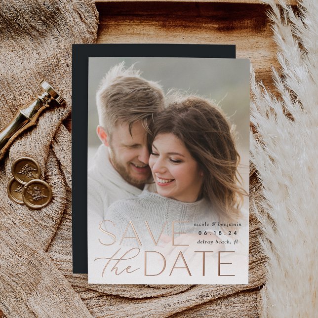 Modern Statement | Vertical Photo Save The Date (Creator Uploaded)