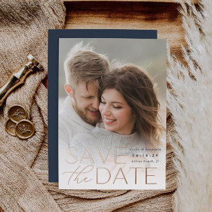 Modern Statement   Vertical Photo Save The Date