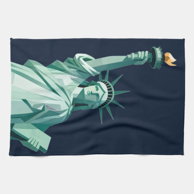 Modern Statue of Liberty Kitchen Towel (Horizontal)