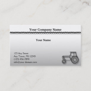 Modern Steel Tractor on Grey Gradient Illustration Business Card
