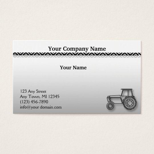 Modern Steel Tractor on Grey Gradient Illustration Business Card