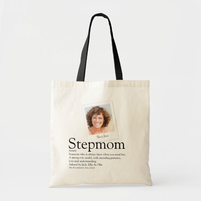 Modern Stepmom Bonus Mum Definition Photo Tote Bag (Front)