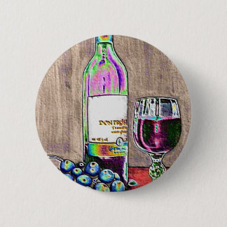 Modern still life art of wine and grapes Button