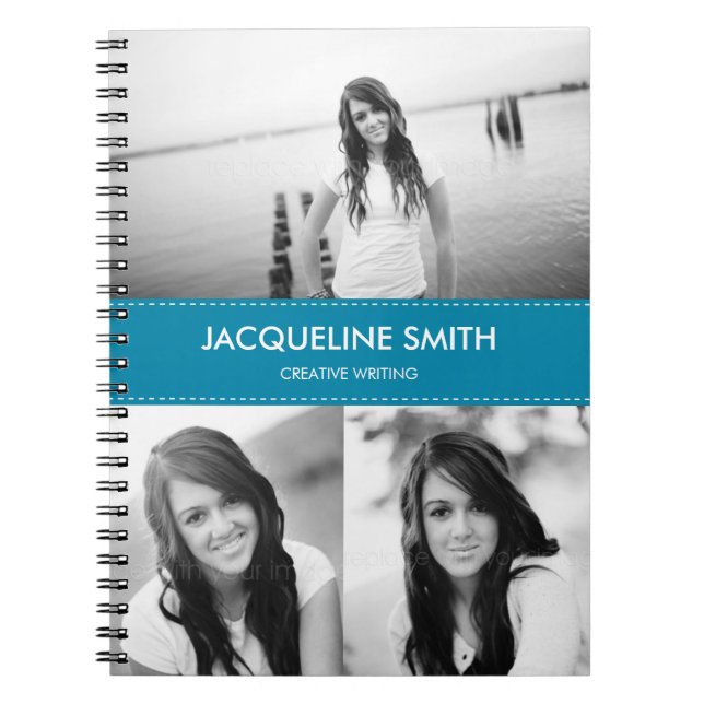 Modern Stitching Personalised Notebook (Front)